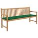 Banc de jardin avec coussin vert 175 cm Bois de teck massif - Photo n°1