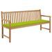 Banc de jardin avec coussin vert vif 175 cm Bois de teck massif - Photo n°1