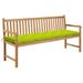 Banc de jardin avec coussin vert vif 175 cm Bois de teck massif 2 - Photo n°1