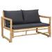 Banc de jardin avec coussins 115 cm Bambou - Photo n°1