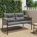 Banc de jardin avec coussins 116 cm noir acier - Photo n°1