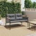 Banc de jardin avec coussins 116 cm noir acier - Photo n°3