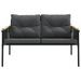 Banc de jardin avec coussins 116 cm noir acier - Photo n°4