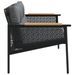 Banc de jardin avec coussins 116 cm noir acier - Photo n°6