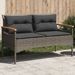 Banc de jardin avec coussins 116x62,5x74 cm gris résine tressée - Photo n°1