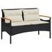 Banc de jardin avec coussins 116x62,5x74 cm noir résine tressée - Photo n°2