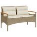 Banc de jardin avec coussins 116x62,5x74cm beige résine tressée - Photo n°2