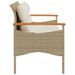 Banc de jardin avec coussins 116x62,5x74cm beige résine tressée - Photo n°5