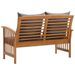 Banc de jardin avec coussins 119 cm Bois solide d'acacia 3 - Photo n°4