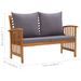 Banc de jardin avec coussins 119 cm Bois solide d'acacia 3 - Photo n°7