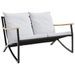Banc de jardin avec coussins 120 cm noir acier - Photo n°1