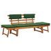 Banc de jardin avec coussins 2-en-1 190 cm Bois solide d'acacia - Photo n°1