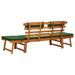 Banc de jardin avec coussins 2-en-1 190 cm Bois solide d'acacia - Photo n°5