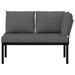 Banc de jardin avec coussins noir aluminium - Photo n°3