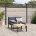 Banc de jardin avec coussins noir aluminium - Photo n°1