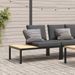 Banc de jardin avec coussins noir aluminium - Photo n°1