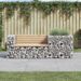 Banc de jardin avec panier en gabion bois massif de pin - Photo n°2