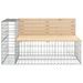 Banc de jardin avec panier en gabion bois massif de pin - Photo n°4