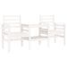 Banc de jardin avec table 2 places blanc bois massif de pin - Photo n°1