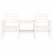 Banc de jardin avec table 2 places blanc bois massif de pin - Photo n°3