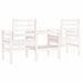 Banc de jardin avec table 2 places blanc bois massif de pin - Photo n°5