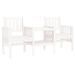 Banc de jardin avec table 2 places blanc bois massif de pin - Photo n°1