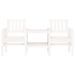 Banc de jardin avec table 2 places blanc bois massif de pin - Photo n°3