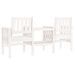 Banc de jardin avec table 2 places blanc bois massif de pin - Photo n°5