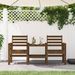 Banc de jardin avec table 2 places brun miel bois massif de pin - Photo n°2