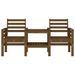 Banc de jardin avec table 2 places brun miel bois massif de pin - Photo n°3