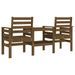 Banc de jardin avec table 2 places brun miel bois massif de pin - Photo n°5