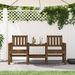 Banc de jardin avec table 2 places brun miel bois massif de pin - Photo n°2