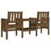 Banc de jardin avec table 2 places brun miel bois massif de pin - Photo n°5