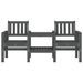 Banc de jardin avec table 2 places gris bois massif de pin - Photo n°3