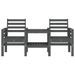 Banc de jardin avec table 2 places gris bois massif de pin - Photo n°3