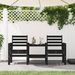 Banc de jardin avec table 2 places noir bois massif de pin - Photo n°2