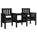 Banc de jardin avec table 2 places noir bois massif de pin - Photo n°1