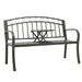 Banc de jardin avec une table 125 cm Acier Gris - Photo n°1