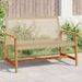 Banc de jardin beige 112 cm résine tressée et bois d'acacia - Photo n°2