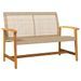 Banc de jardin beige 112 cm résine tressée et bois d'acacia - Photo n°1