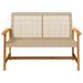 Banc de jardin beige 112 cm résine tressée et bois d'acacia - Photo n°4