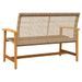 Banc de jardin beige 112 cm résine tressée et bois d'acacia - Photo n°6