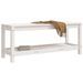 Banc de jardin blanc 108x35x45 cm bois massif de pin - Photo n°3