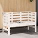 Banc de jardin blanc 111,5x53x71 cm bois massif de pin - Photo n°2