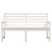 Banc de jardin blanc 159,5x48x91,5 cm bois massif de pin - Photo n°4