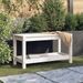 Banc de jardin blanc 82,5x35x45 cm bois massif de pin - Photo n°2