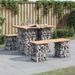 Banc de jardin design de gabion 100x70x72 cm bois massif de pin - Photo n°2