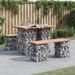 Banc de jardin design gabion 100x70x72cm bois massif de douglas - Photo n°2