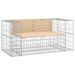 Banc de jardin design gabion 143x71x65,5 cm bois massif de pin - Photo n°1