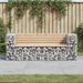 Banc de jardin design gabion 184x71x65,5 cm bois massif de pin - Photo n°2